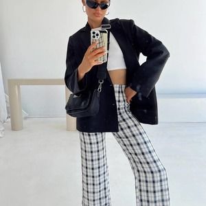 Princess Polly EUROS PANTS BLACK/WHITE